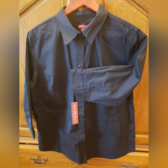 Merona Black Cotton Shirt! - Picture 2 of 8